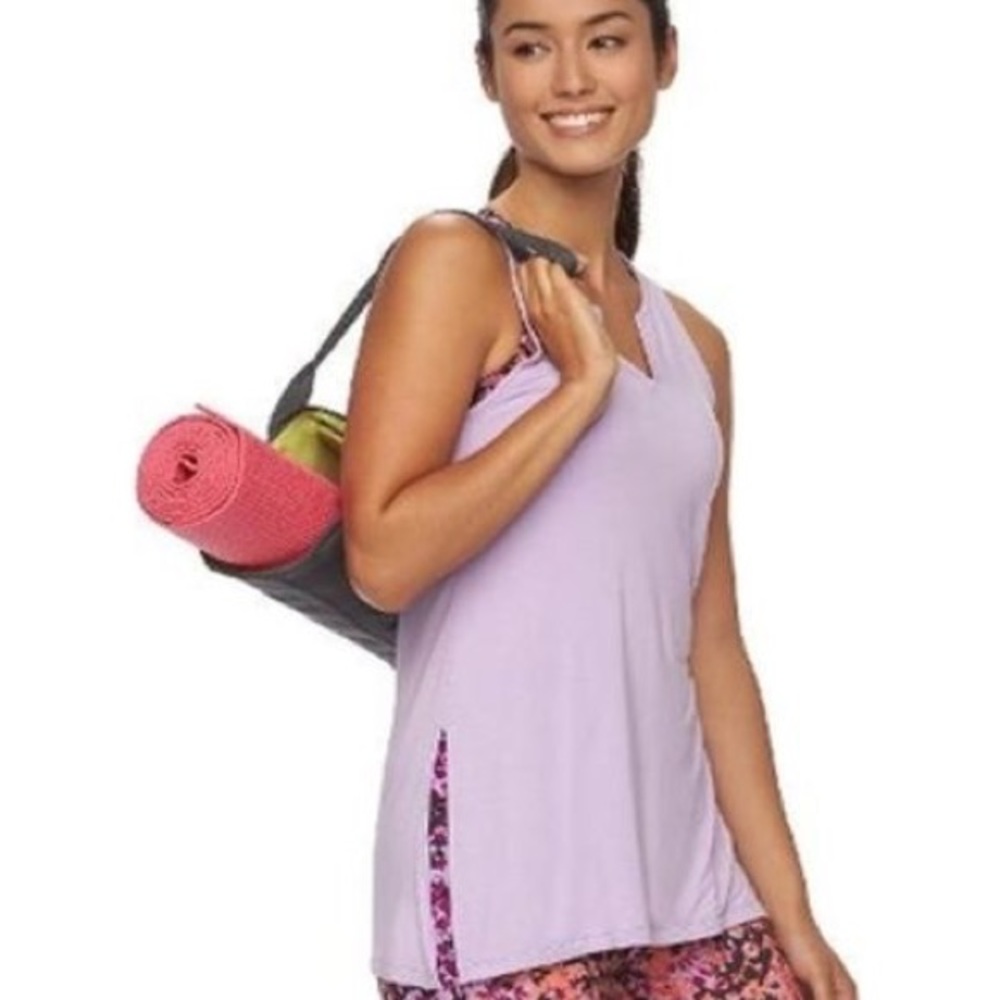 Gaiam Stretch Workout Yoga Top Lilac Purple